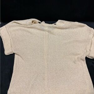 Chic Beige Women's Short Sleeve Top